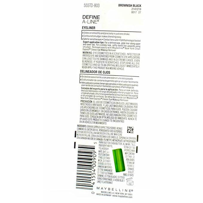 Maybelline New York Define-A-Line Eyeliner, Brownish Black, 0.01 fl. oz.