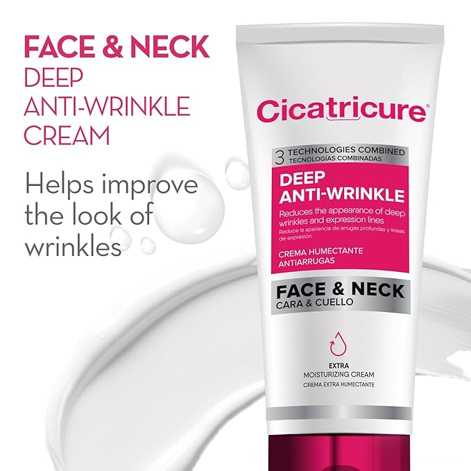 Cicatricure Deep Anti-Wrinkle Kit with Eye Cream and Face & Neck Cream, Wrinkle Cream System with Face Moisturizer and Neck Cream, Daily Care for Wrinkle-Prone Skin, Skincare Gift Set, 2 Count