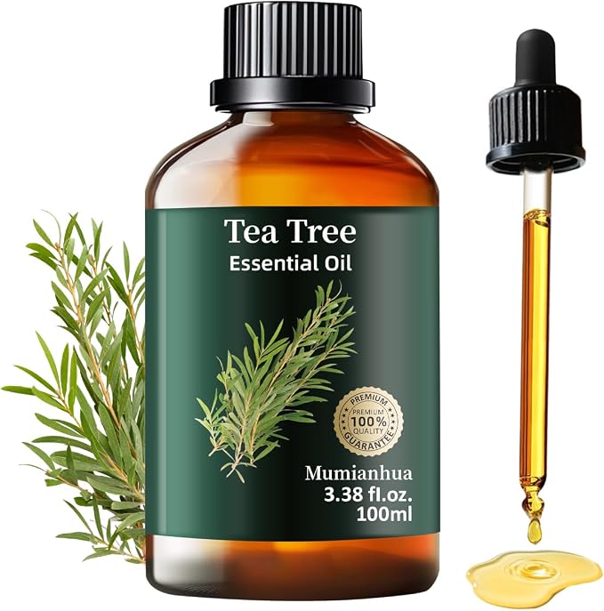Tea Tree Essential Oil, Fresh Mint Scent, Diffuser, Skin & DIY, 3.38 Fl Oz | Steam-Distilled, Undiluted. Purifying Scent for Home & Outdoor. Skin, Hair & Nail Care. DIY Soap & Spray. Refreshing Mint