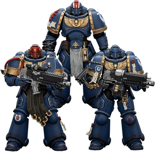 JOYTOY 1/18 Action Figure Warhammer 40,000 Ultramarines Brother Chairon-Sergeant Gadriel-Lieutenant Titus-Collectors Edition 3PCS Collection Model Birthday Gifts