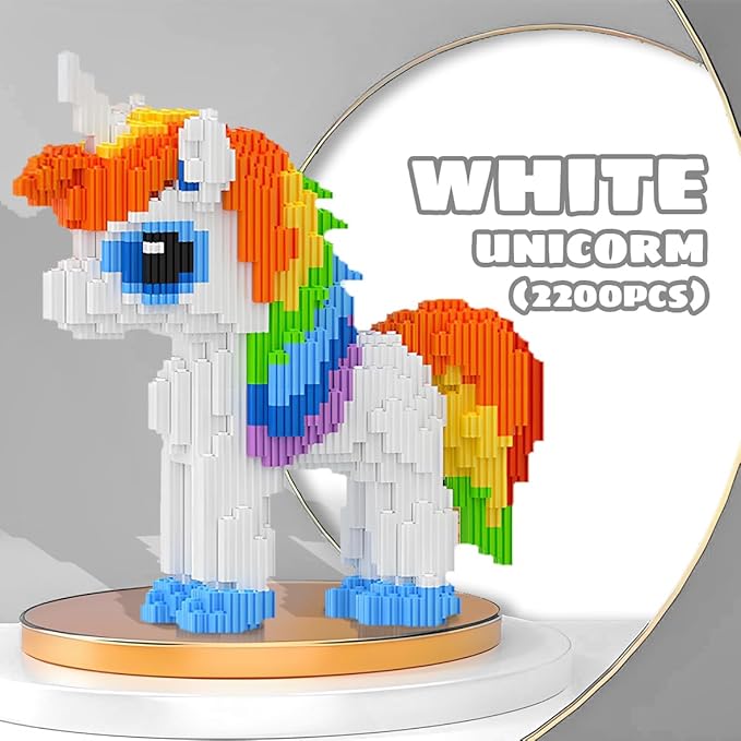 White Unicom Building Blocks，Kids Building Toys Set (3500 PCS) Gifts for Adults and Kids