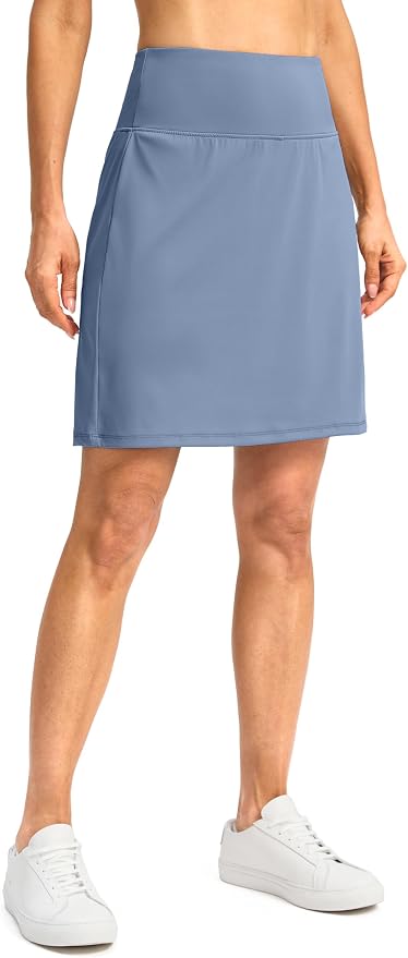 G Gradual 19" Skorts for Woman with Pockets High Waist Golf Skirt | Lightweight, Stretchy, Breathable, Tummy Control, Built-in Shorts, Athletic, Tennis, Pickleball, Casual Summer