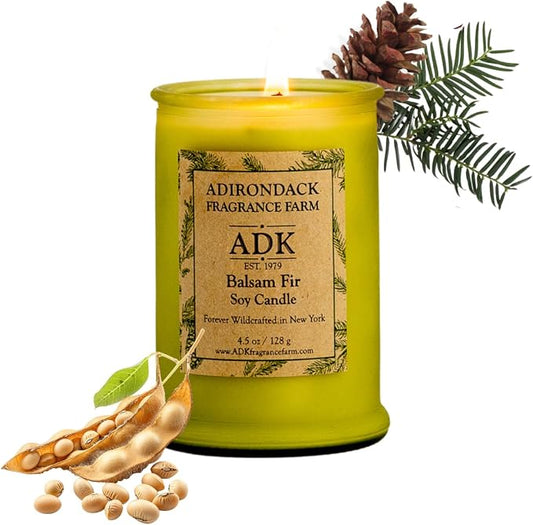 Adirondack Fragrance & Flavor Farm Balsam & Fir Scented Candle 4.5 Oz | Proudly Poured in The USA, Natural Aromatherapy Wax for Relaxation, Home Décor, Kitchen, Gift and Living Spaces