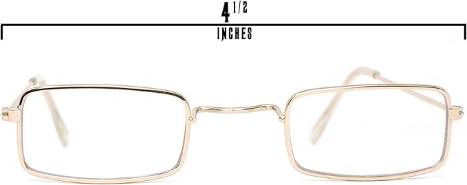 Skeleteen Old Man Costume Glasses - Rectangular Granny 100 Days of School Dress Up Eyeglasses - 1 Pair