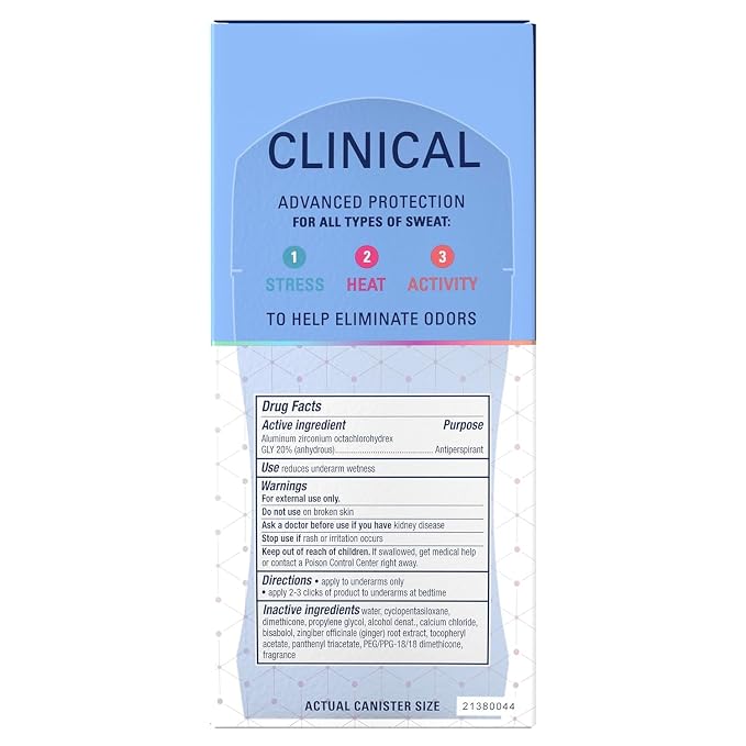 Secret Clinical Strength 100HR Sweat & Odor, Clear Gel Antiperspirant Deodorant for Women, 3X Stress Protection with Hyaluronic Acid, PH Balancing Minerals, Completely Clean Scent, 2.6 oz
