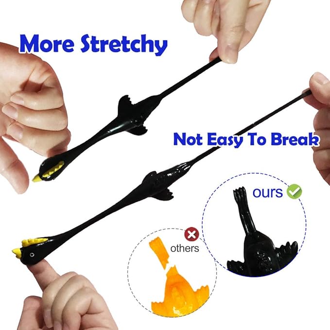 Slingshot Chicken Rubber Chicken Flick Chicken Flying Chicken Flingers Stress Gag Toys, Rubber Chicken Slingshot Funny Christmas Stuffers Easter Chicks Novelty Gifts for Kids
