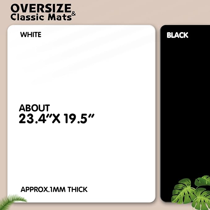 LEOBRO Silicone Mats for Resin Casting, 23.4'x 19.5' Extra Large, White Black, Countertop Protector