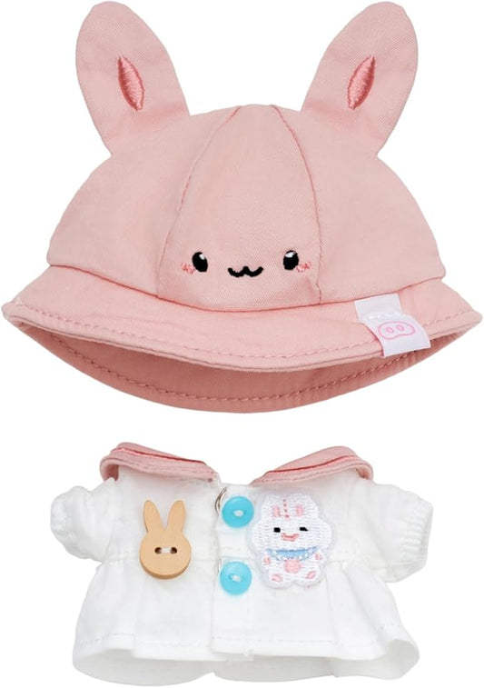 CALEMBOU Doll Clothes, Cute Macaron Animal Series Doll Clothing Suit for 15cm Vinyl Plush Dolls, Kawaii Doll Accessories Toys Gifts for Girls(Only Clothes) (Cuddly Bunny)