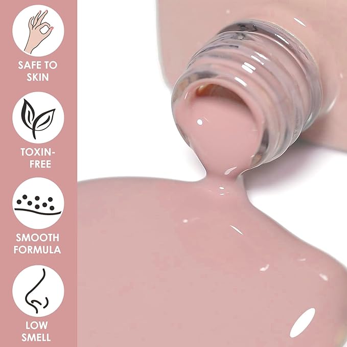 NovaCharm Nude Nail Polish - French Nude Nail Polish - Air Dry Quick Dry Long-Lasting Nail Varnish - Chip Resistant Nail Lacquer Easy Apply - Fingernail Polish Nail Art Polish for Women Manicure DIY