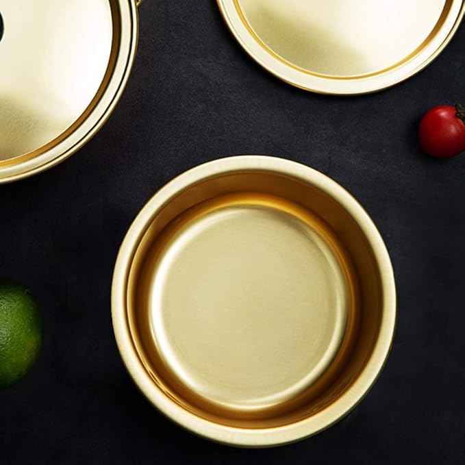 Ramen Pot Kimchi Container Noodle Pot Double Handle Yellow Aluminum Stock Pot Ramen Pot Korean (Yellow Aluminum Wine Bowl)