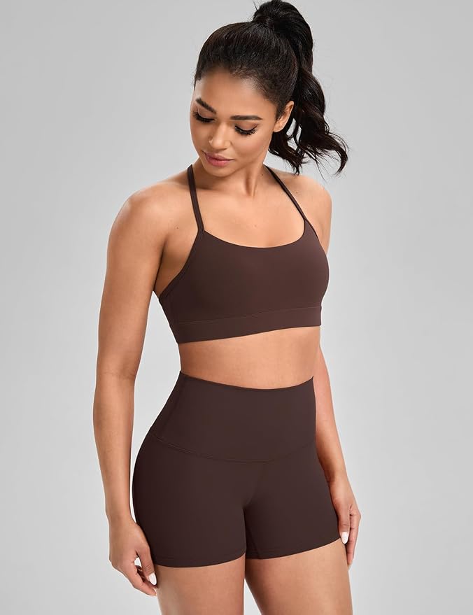 HeyNuts to Freest Womens Y Back Sports Bra, Spaghetti Strap Racerback Low Impact Workout Yoga Tops Padded A-C Cups *Updated