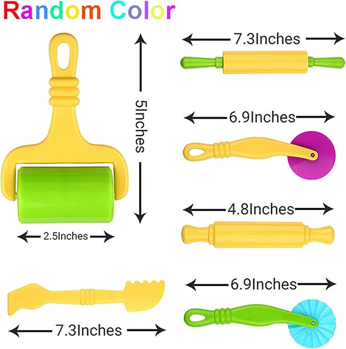 36-Piece Dough Tool Set for Kids Ages 3-8 – Includes Animal Cutters, Rolling Pins, Rollers, Random Colors