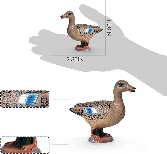 LC JoyCre Duck Figurines Plastic Duck Toys Farm Animal Figure Eduactional Project Diorama Model Toy for Kids