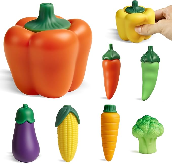 Bath Toys for Kids Toddlers,No Hole Bathtub Toys Veggies Toddler Bath Toys,Soft Creative Vegetable Pretend Play Food Baby Bath Toy