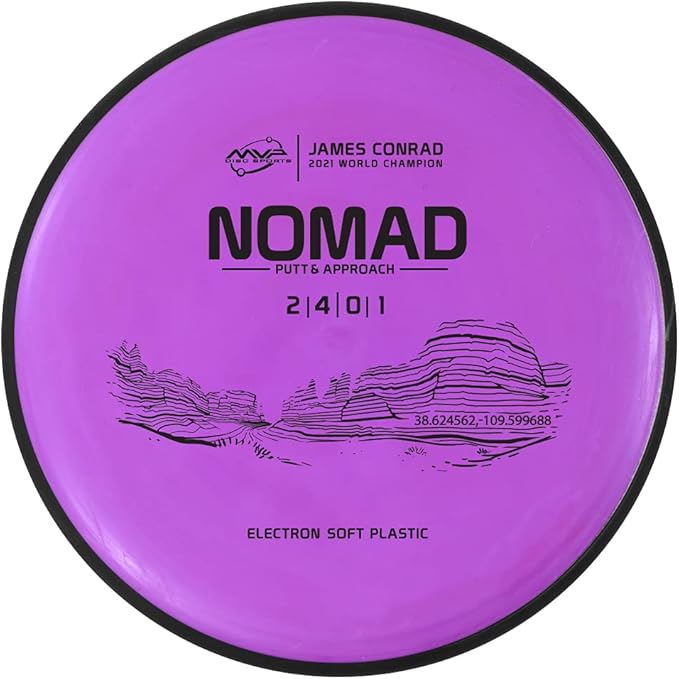 MVP Disc Sports Electron Nomad James Conrad Edition Disc Golf Putter (Choose Your Firmness/Colors May Vary)