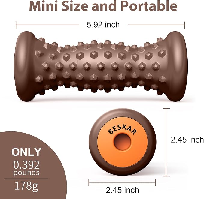 BESKAR Foot Massage Roller for Relief Plantar Fasciitis, Foot Reflexology Tool Pressure Point Massage Roller, Deep Tissue Massage for Relieving Feet Arch Heel Pain, Myofascial Pain Syndrome