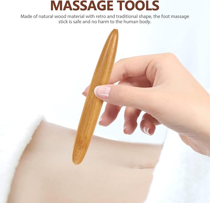 Wooden Massage Sticks 2-Pack Handheld Tools for Foot Neck and Body Pain Relief Portable Massage Stick for Indoor and Outdoor Use
