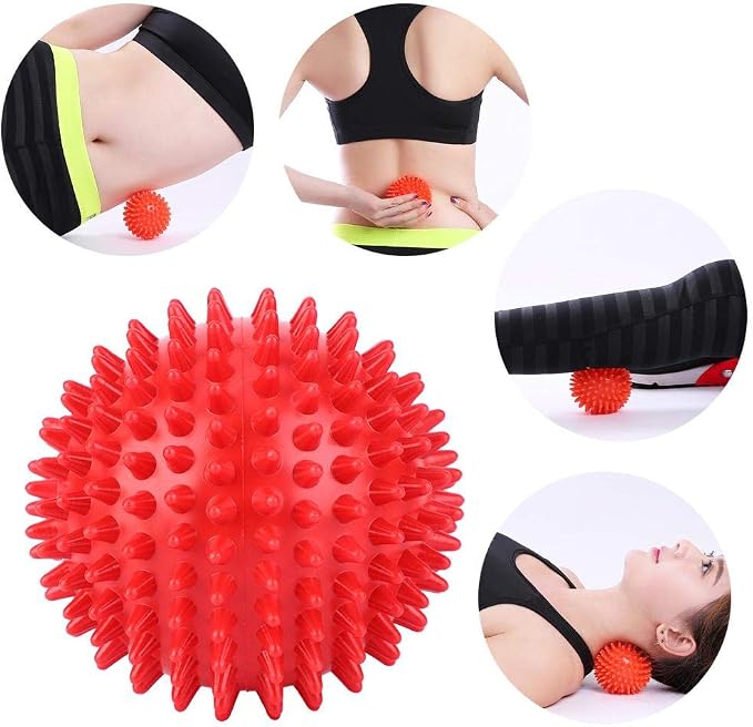Germerse Massage Ball Spiky Massage Roller Ball for Trigger Point Therapy, Muscle Knot Remover(S-Red) for Yoga Supplies