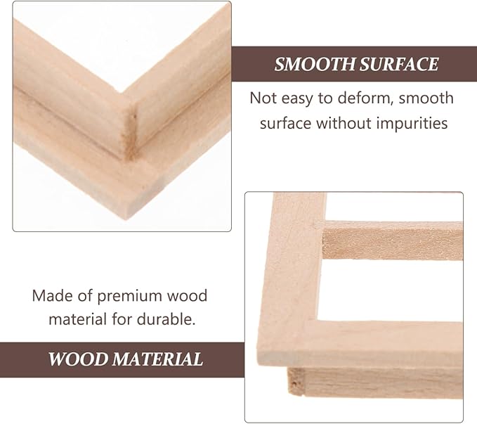 DOITOOL 4PCS Dollhouse Windows 1: 12 Scale Miniature Dollhouse Furniture Window Frame Tiny Wooden Window Models Miniature Window Frames for Dollhouse Decoration
