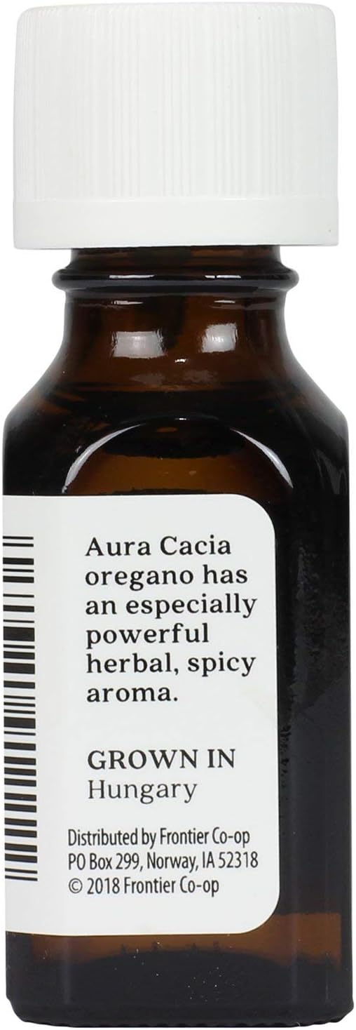 Aura Cacia 100% Pure Oregano Essential Oil, GC/MS Tested for Purity, 15 ml, Origanum vulgare, 0.5 Fl Oz (Pack of 2)