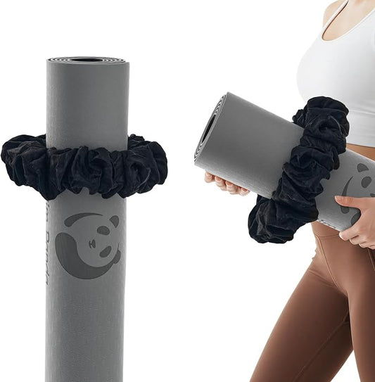 Slim Panda Yoga Mat Scrunchie,Style & Cute Mat Holder,Stretchable Velvet Fabric Fit All Standard Yoga Mats (mat not included)