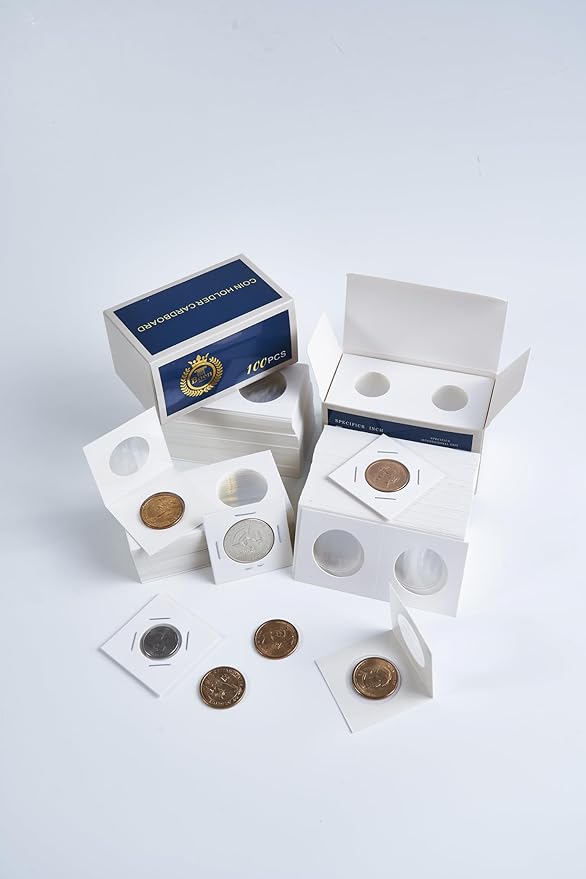 Boen Coin Flips 300Pcs 20.5mm/(0.8 Inch) Coin Flips for Penny Coin Holders for Colletors The Coin Collection Supplies Coin Cardboard Coin Flips for Coin Collection
