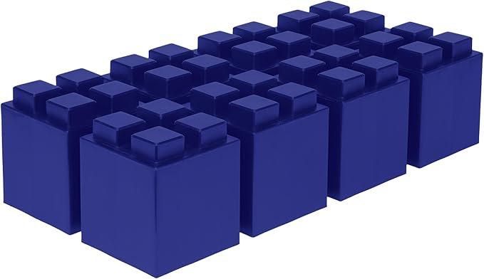 EverBlock 6" x 6" Half Size Plastic Modular Block Bulk Pack | Giant Building Blocks | Easy to Connect & Reuse | Indoor & Outdoor Use | Build Displays & Structures | Blue