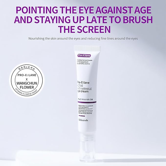 DEleventh Korean Brand Pro-Xilane Active Anti-Wrinkle Eye Cream 20g / Anti-Aging, Anti-Oxidation, Fade Fine Lines, Reduces Wrinkles, Dark Circles & Puffiness for Youthful, Bright Eyes
