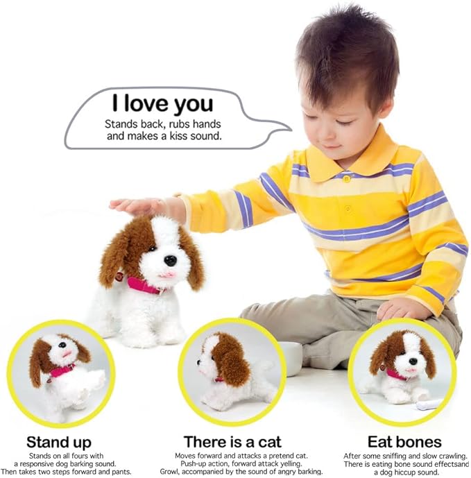 WEofferwhatYOUwant Interactive Voice Command Dog – Plush Goldendoodle Teddy Toy – Responds to 12 Commands – Walks, Barks, Dances, Sings – Smart Talking Robotic Pet for Kids, Toddlers, Seniors