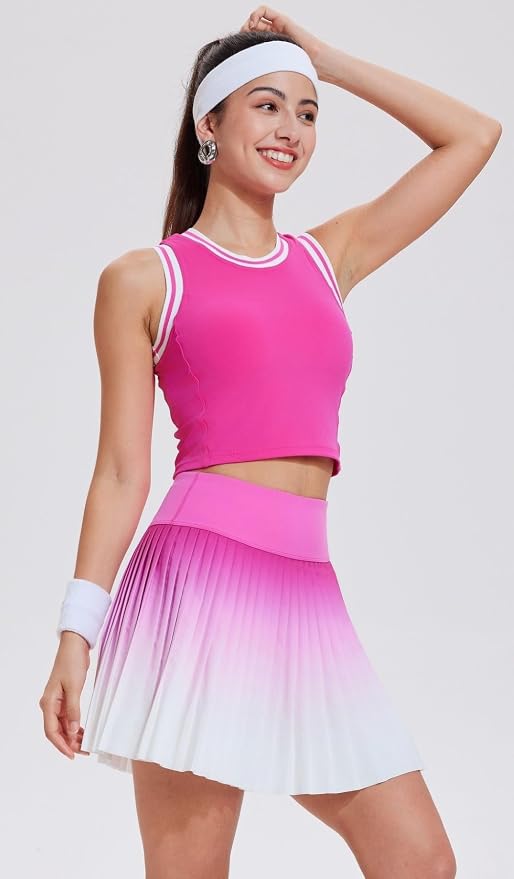 AFZ Women Pleated Tennis Skirt Set Golf Pickleball Outfits Two Pieces Athletic Dress with Built in Shorts