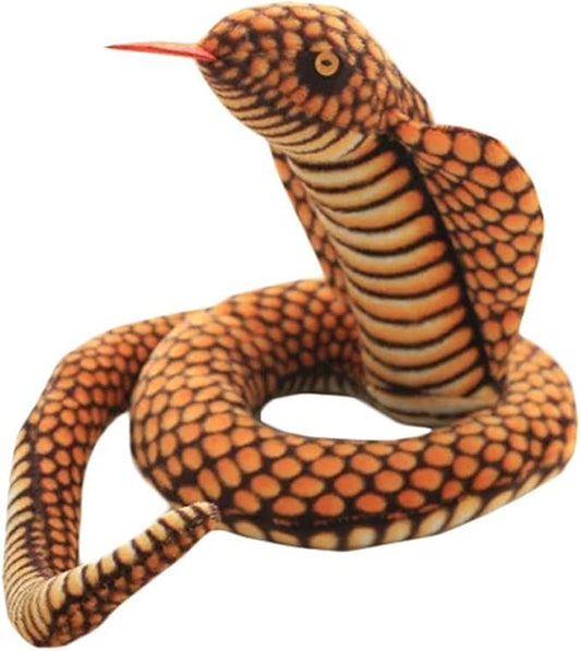 Stuffed Cobra Snake Animal Plush Toy 44 Inches Realistic Long Qamra The Queen Cobra Animal Stuffed Plushies Naja Nivea Cape Cobra Python Stuff Dolls Gifts for Children Kids Boys Girls, 44Inches