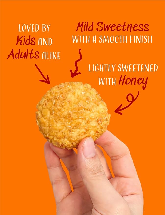 Crispy Honey Snow Flower Rice Crackers, Individually Wrapped Korean Rice Snacks, Crunchy Sweet Rice Crackers, 40 Pack