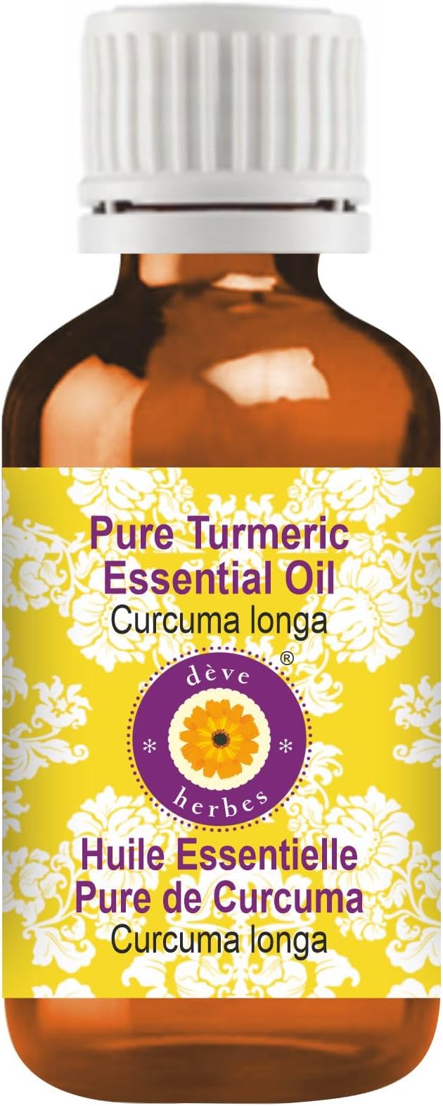 Deve Herbes Pure Turmeric Essential Oil (Curcuma Longa) Steam Distilled 100ml (3.38 oz)