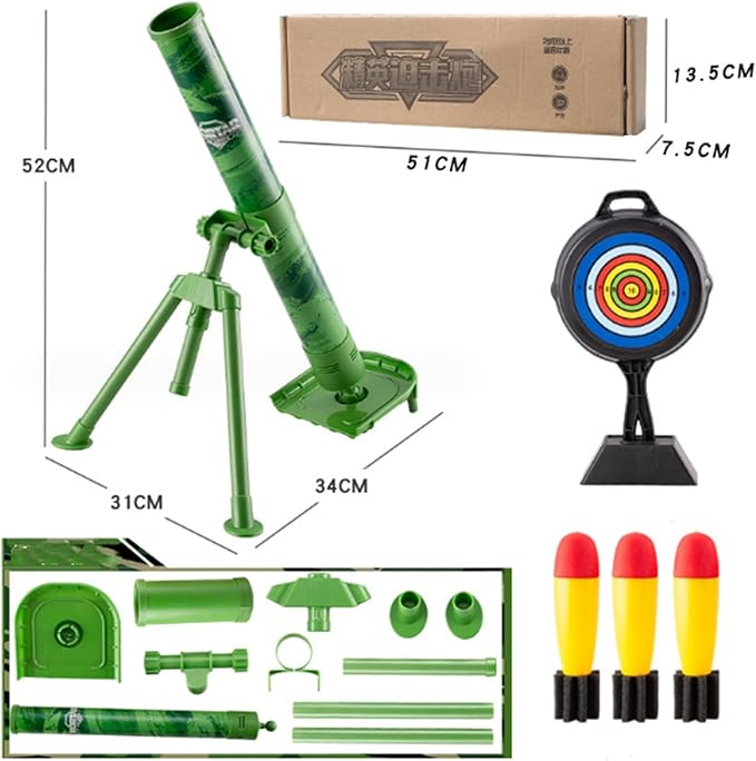 Children's Mortar Plastic Toys, Boy Launcher Toys, Gifts for Children Over Three Years Old (Color : Yellow)