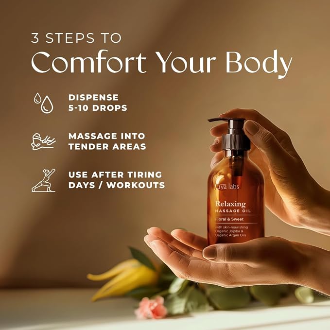 Calming Oil for Body & Relaxing Massage Oil for Muscle Set - Aromatherapy Grade Essential Oils Set - 2x200ml - Gya Labs