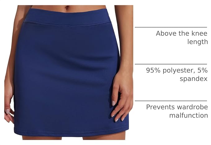 Ekouaer Women's Active Performance Skort Lightweight Skirt for Golf Tennis | Built-in Shorts, A Line, High Waisted, Tummy Control, Pickleball, Running, Workout, Sports, Skorts for Woman