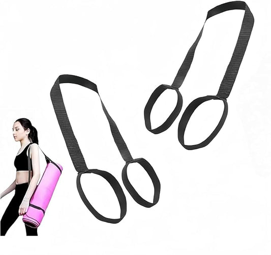 2Pcs Yoga Mat Straps For Carrying - Yoga Mat Elastic Straps,Adjustable Yoga Carrying Strap Holder Straps,Exercise Mat Carrier Strap,Weight Loss Fitness Binding Rope,Exercise and Fitness Accessories