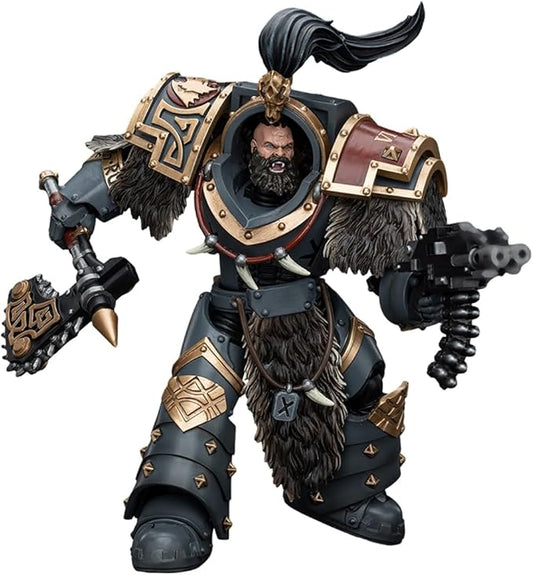 JOYTOY1/18 Warhammer 40K Action Figure 5.59 inch Space Wolves Varagyr Wolf Guard Squad Varagyr Thegn The Horus Heresy Collection Model Birthday Gift