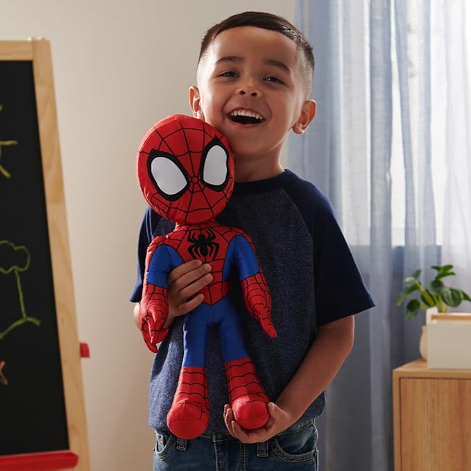 Marvel’s Spidey and His Amazing Friends - Feature Plush Spidey Secret Hero Reveal - 12” Plush with Sounds - Toys for Kids Ages 3 + - Superhero Toys for Kids 3 and Up