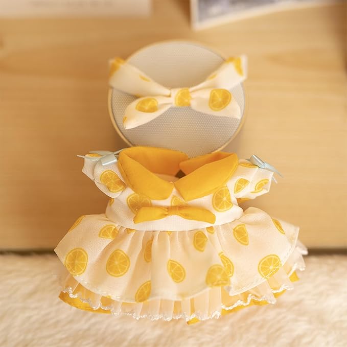 CALEMBOU Plush Doll Clothes, Cute Couple Dress Set Doll Clothes for 10cm Kimmon Mimon, Kawaii 6.7 Inches Doll Accessories Toys Gifts for Girls(Only Clothes) (Girl)