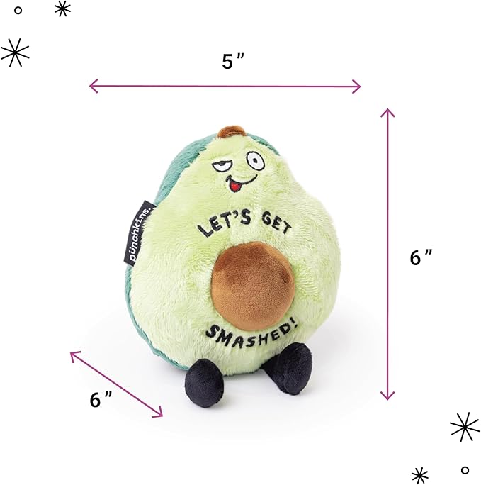 Avocado Plushie - Let's Get Smashed Punny Plush, Gift for Avocado Lovers, Funny Plush Toy for Gifting