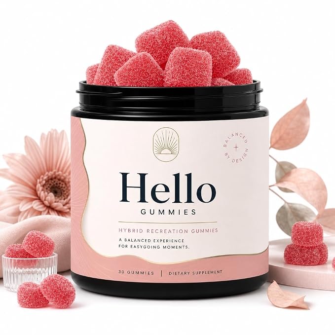 Hello Gummies – Mellow Recreation Gummies – Premium Relaxation Style Gummy Supplement, Daily Mood & Calm Support （blueberry，watermelon，tangerine） (watermelons, 1PCS)