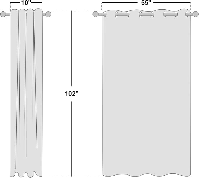 NICETOWN Beige Room Darkening Curtains 102" Long for Boho Farmhouse Home Decoration, 55" Wide, Set of 2, Window Treatment Total Privacy Drape Panels for Bedroom Guest Room