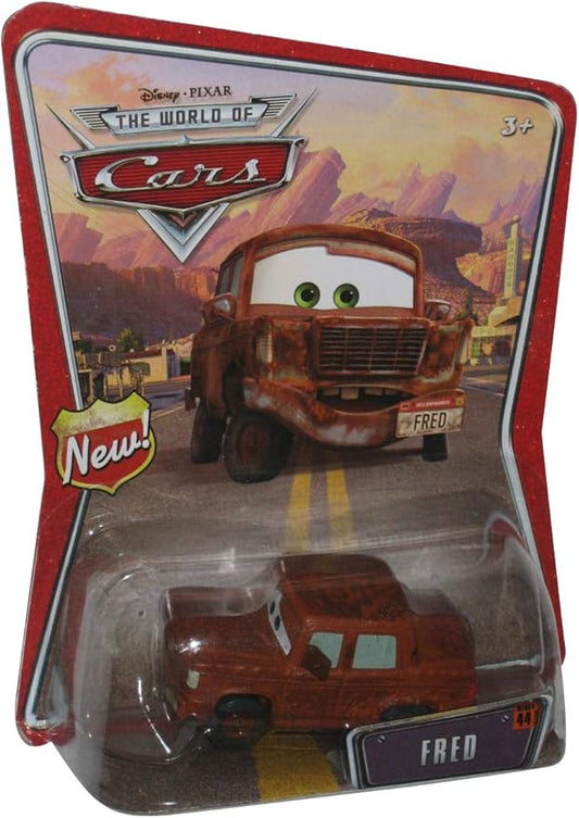 Fred Disney Pixar Cars Mattel World of Cars Background Card With "New" Sign Symbol On Left Side of Background Card