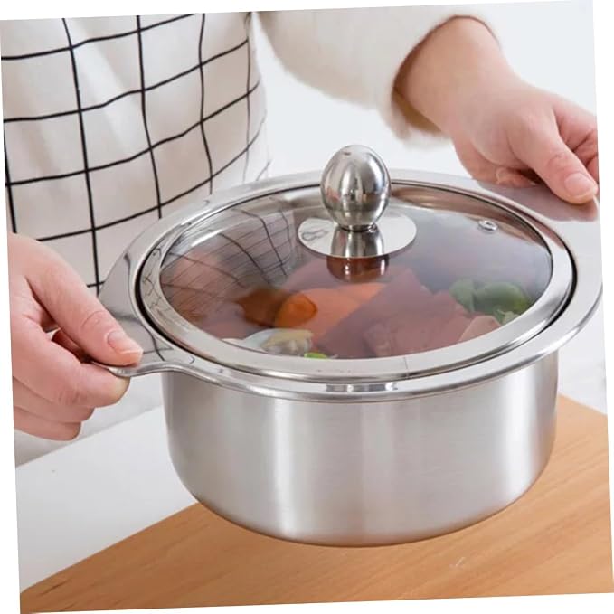 1pc Stainless Steel Hot Pot for Induction Cooker Lid Food-grade Material Design for Dining and