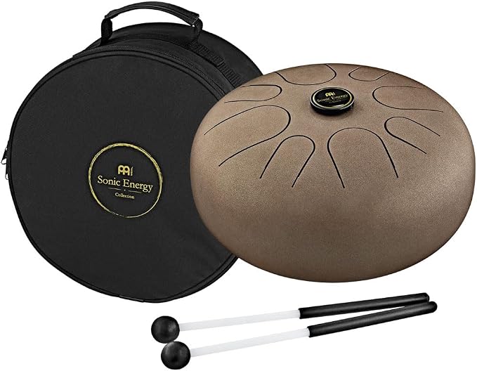 Meinl Sonic Energy Steel Tongue Drum 8 Notes 16" with Mallets, Bag — Sound Healing Instrument for Musical Education, Meditation, ASMR, Yoga