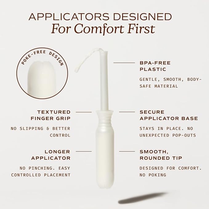 August Super Tampons - Easy-Glide Long Applicators - 72-Pack 100% Organic Cotton Tampons for Women, Non-Toxic, Fragrance-Free, and Hypoallergenic (3 Boxes of 24)