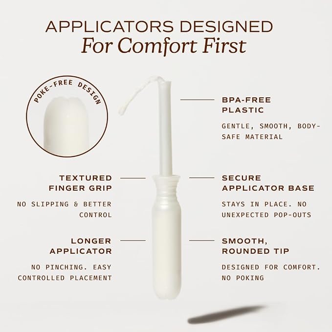 August Regular and Super Tampons - Easy-Glide Long Applicators - 96-Pack (6 Packs of 16) 100% Organic Cotton Tampons for Women, Non-Toxic, Fragrance-Free, and Hypoallergenic