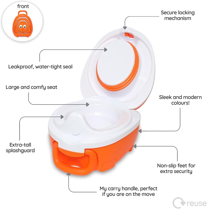 My Carry Potty - Clownfish Travel Potty, Award-Winning Portable Toddler Toilet Seat for Kids to Take Everywhere