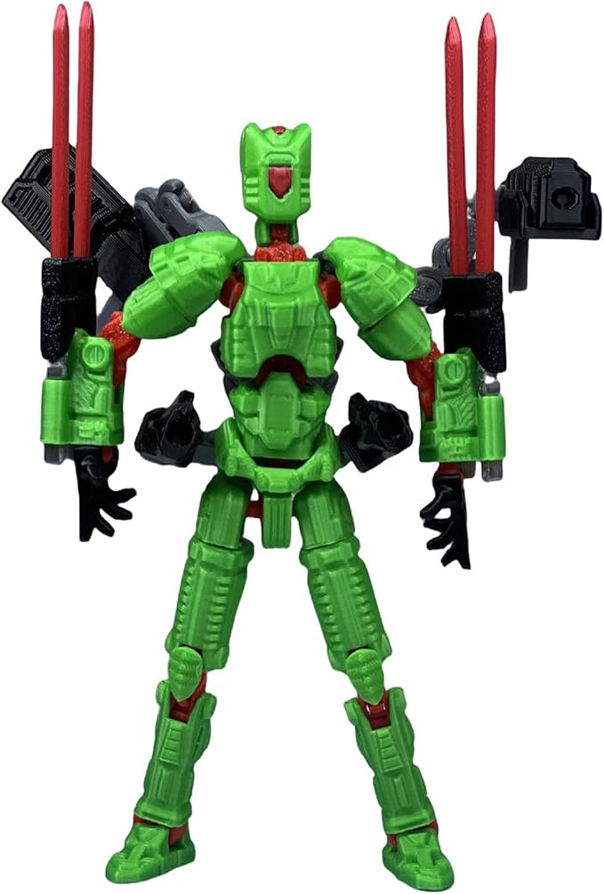 Assembly Completed T13 Action Figure,3D Printed Multi-Jointed Movable, Nova 13 Action Figures Desktop Decorations for Game Lovers Toy (Green)